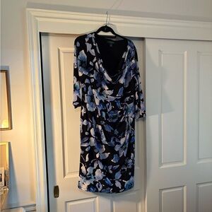 Ralph Lauren Black and Blue Floral Maxi Dress